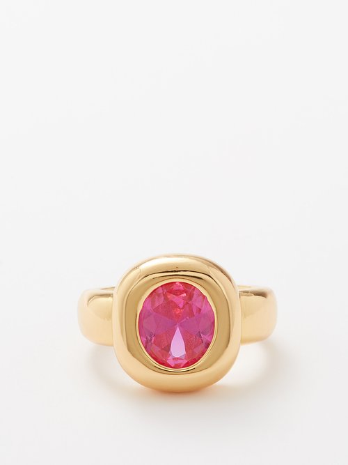 Crystal & 18kt Gold-plated Ring