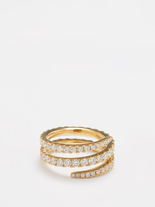 Anita Ko Coil 18-karat Gold Diamond Ring In Gold Multi