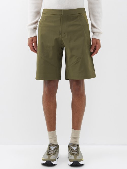 Zegna - Techmerino Triple-layer Wool Shorts - Mens - Olive