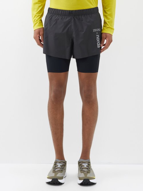 Zegna - Use The Existing Ripstop Running Shorts - Mens - Black