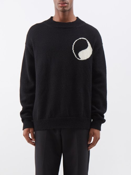 Our Legacy - Work Shop Yin Yang-intarsia Wool Sweater - Mens - Black