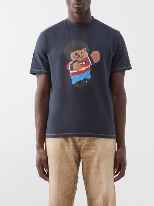 Our Legacy - Work Shop London Bear-print Cotton-jersey T-shirt - Mens - Black
