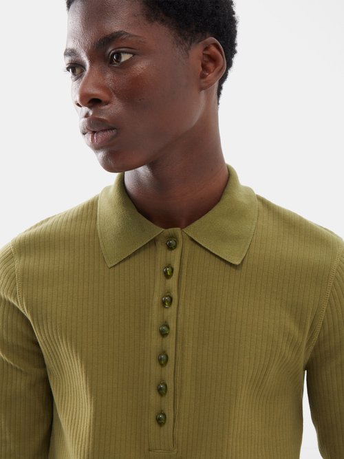 Namacheko Samira Long-sleeve Polo Shirt In Green | ModeSens