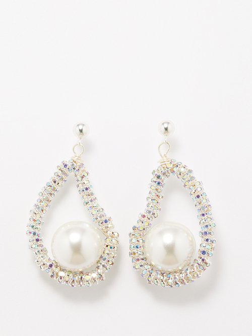 Pearl Octopuss.y Mini Silver Oysters Crystal & Silver Earrings
