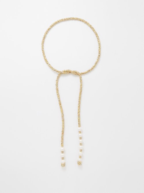 Pearl Octopuss.y Coco Pearl, Crystal & Gold-plated Necklace In Gold Multi