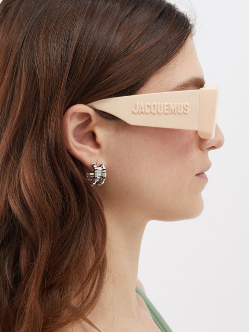 Jacquemus Eyewear Tupi Square Acetate Sunglasses In Beige Multi | ModeSens