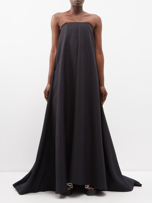 Marques'almeida - Back-bow Recycled-fibre Gown - Womens - Black