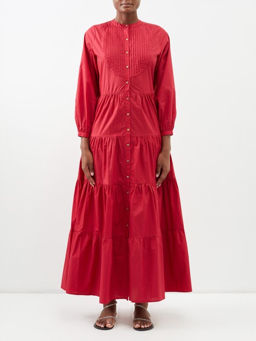 Bird & Knoll Lilith Long-sleeved Cotton Maxi Dress