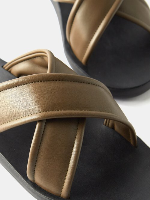 snap Distraktion sav Ancient Greek Sandals Paris Crossover-strap Leather Sandals In Olive |  ModeSens