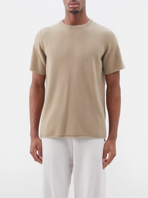 Extreme Cashmere - Crew-neck Cashmere-blend T-shirt - Mens - Beige