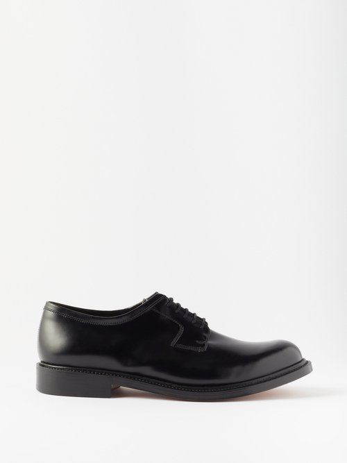 Grenson Camden Leather Derby Shoes In Black