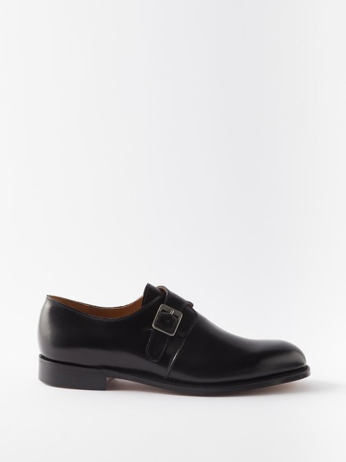 Grenson Arundel Leather Monk-strap Shoes In Black