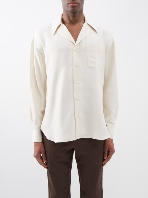 Giuliva Heritage - Giovanni Cuban-collar Silk Shirt - Mens - White