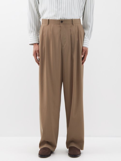 The Row - Rufus Pleated Wool Trousers - Mens - Beige