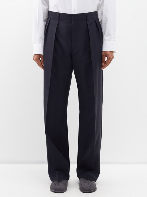 THE ROW Rufus Wide-Leg Pleated Woven Trousers for Men