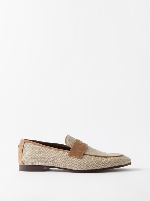 Bougeotte Cotton And Suede Loafers