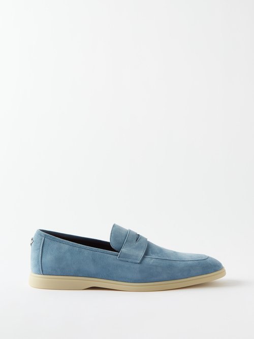 Bougeotte Gommé Suede Penny Loafers