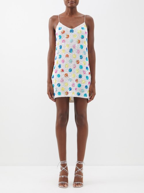 Ashish Polka Dot-sequinned Georgette Mini Dress