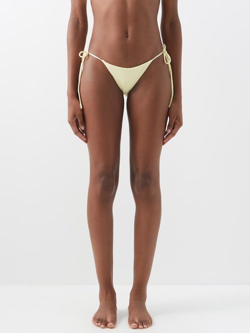 sara cristina - tie-side bikini briefs womens pale yellow