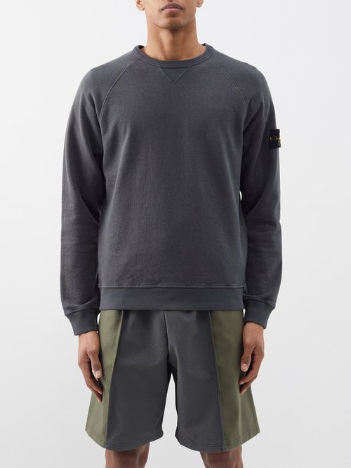 Stone Island Logo patch Crew neck Cotton jersey Sweatshirt In