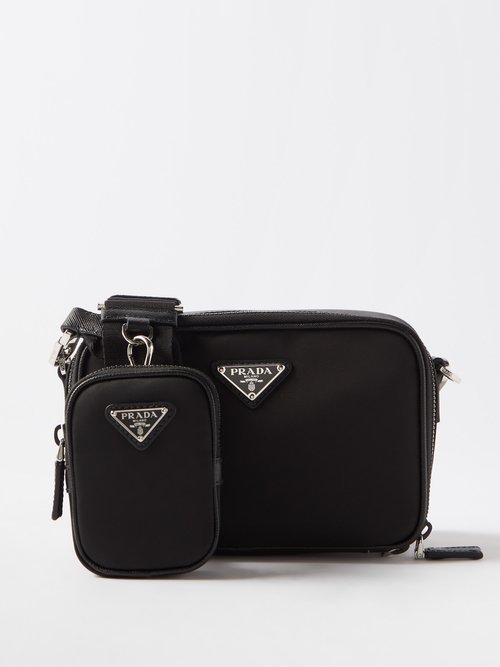 Prada Black Brique Saffiano Leather Bag, ModeSens