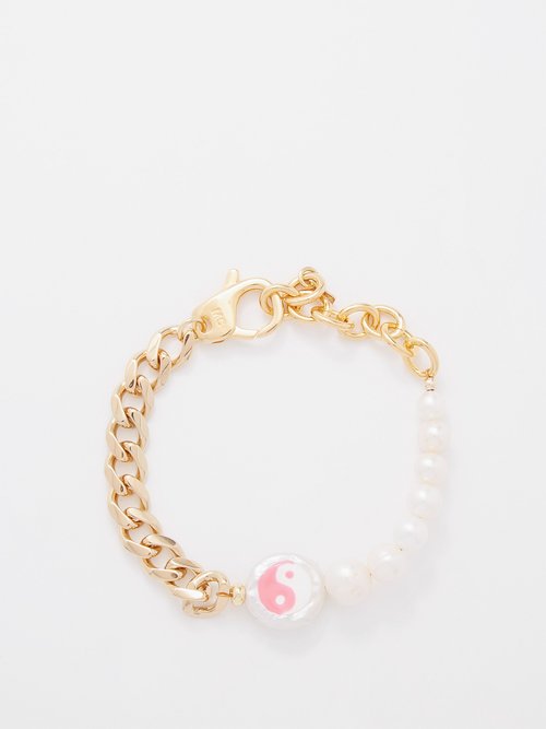 Joolz by Martha Calvo Yin Yang Pearl & 14kt Gold-plated Bracelet