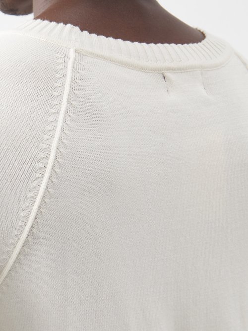 Albus Lumen Raglan-sleeve Cotton T-shirt In Cream