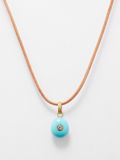 Jade Jagger Diamond, Turquoise & 18kt Gold Necklace