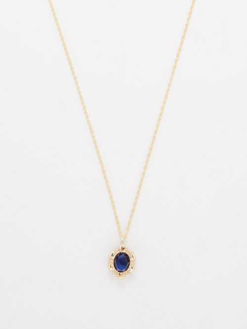 Bleue Burnham - Nature Knows Best Sapphire & 9kt Gold Necklace - Mens - Gold