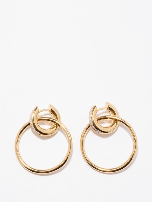 Otiumberg Detachable-hoop 14kt Gold-vermeil Earrings In Gold Multi