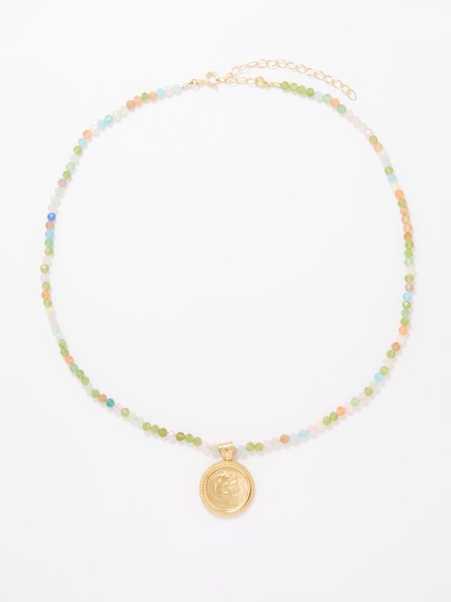 Hermina Athens Hercules Crystal & Gold-plated Necklace In Gold Multi