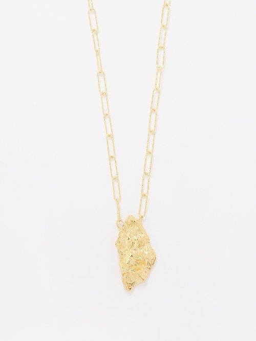 Hermina Athens Nebula Gold-plated Necklace In Yellow Gold