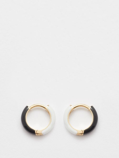 Fry Powers Enamelled 14kt-gold Hoop Earrings
