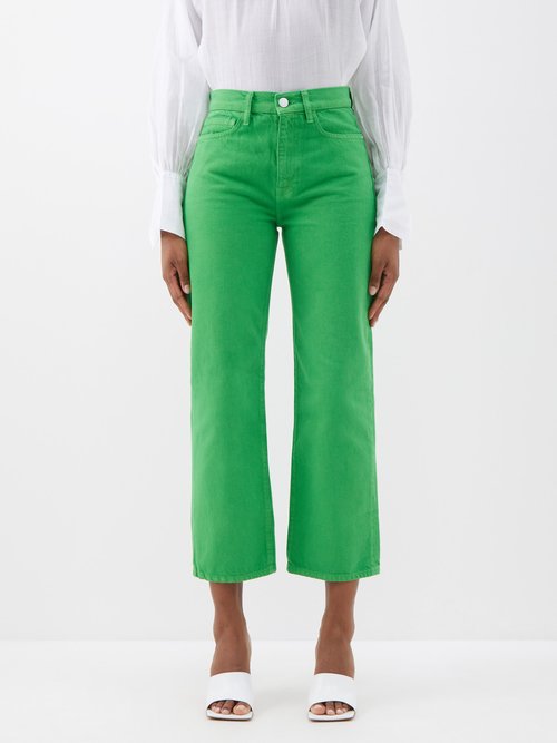 Frame Le Jane Crop Jeans In Green