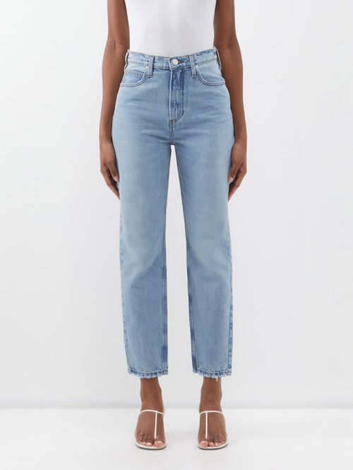 Frame Le High 'n' Tight Cropped Jeans In Light Blue
