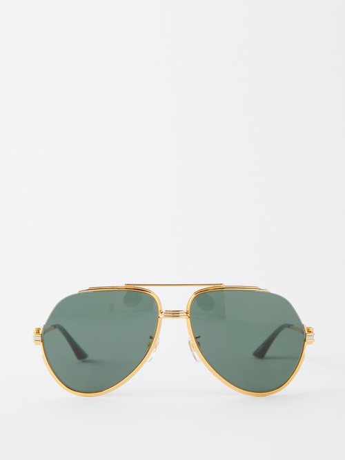 Casablanca Green Round Sunglasses - Green Marble/Gold