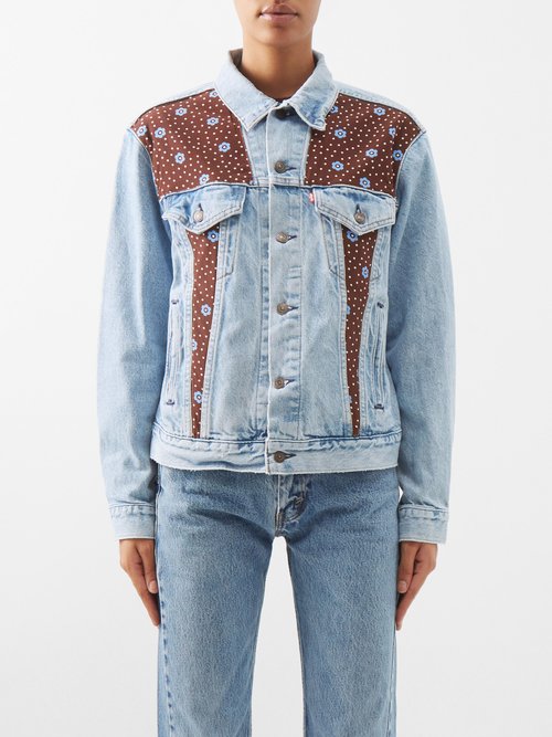Caro Editions - Reworked Levi's Denim Patchwork Jacket - Womens - Brown Multi