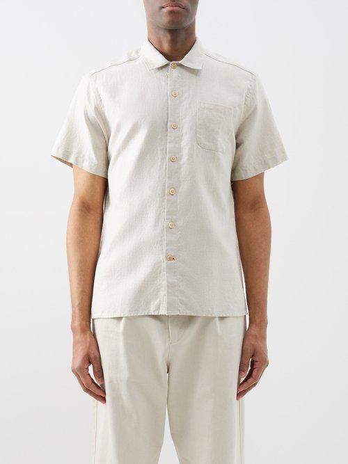 Oliver Spencer Havana Camp-collar Linen And Cotton-blend Shirt In Unknown