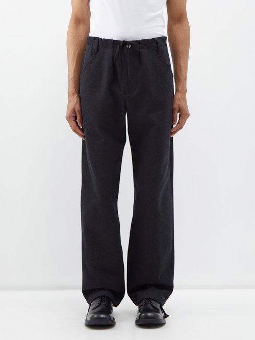 3man - Cotton-twill Workwear Trousers - Mens - Black