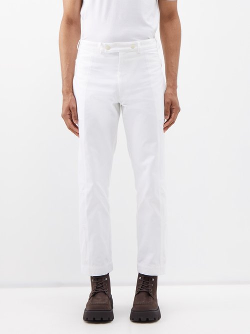 3man - Chippie Panelled Cotton-twill Trousers - Mens - White