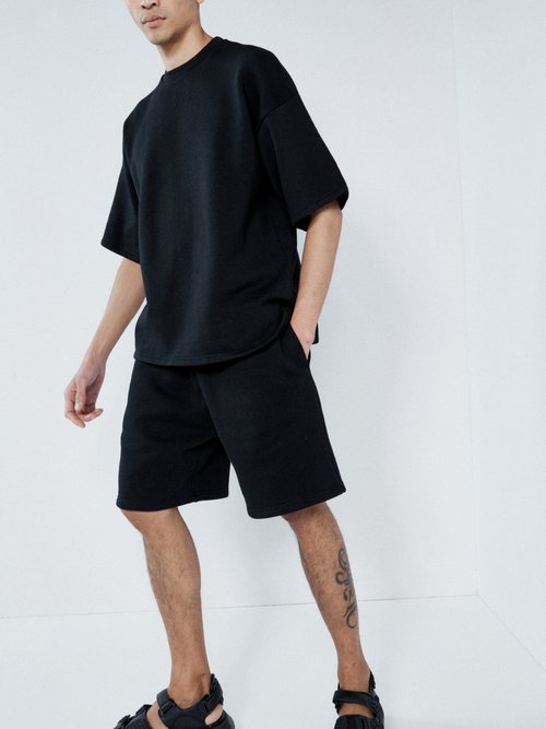 Raey - Organic Cotton Jersey Sweat Shorts - Mens - Black