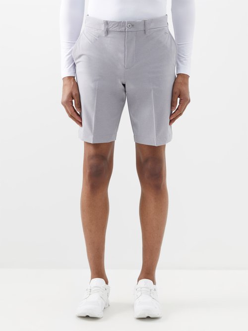 J.lindeberg - Eloy Pleated Recycled-blend Twill Shorts - Mens - Grey