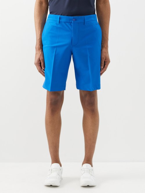 J.lindeberg - Eloy Pleated Recycled-blend Twill Shorts - Mens - Blue