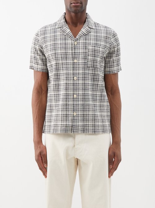 Folk Patch-pocket Cotton-blend Shirt
