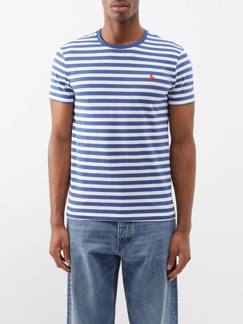 Polo Ralph Lauren - Slim-fit Striped Cotton-jersey T-shirt - Mens - Blue Stripe