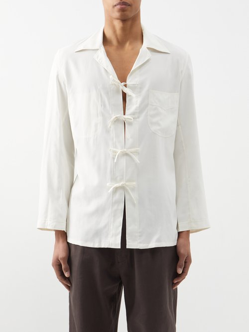L.E.J Drawstring-front Silk Shirt