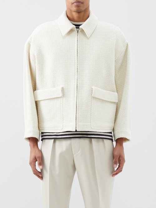Le17septembre Homme - Flap-pocket Tweed Jacket - Mens - White