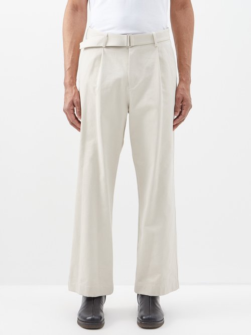 Le17septembre Homme - Belted Twill Trousers - Mens - White