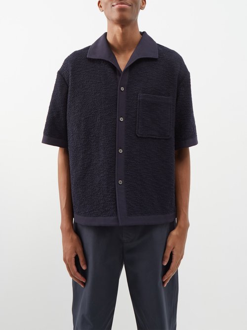 Le17septembre Homme Contrast-trim Slubbed Knit Short-sleeve Shirt