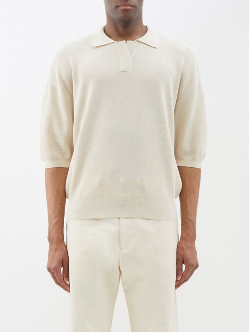 Le17septembre Homme Ribbed Cotton-blend Jersey Polo Shirt